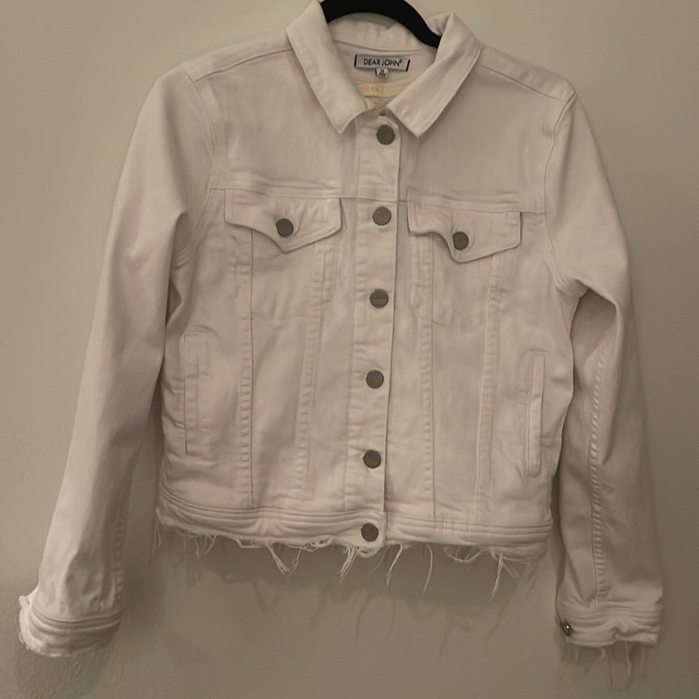 Dear John white Jean jacket with raw edges
